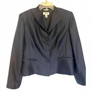 Talbots 100% silk black blazer